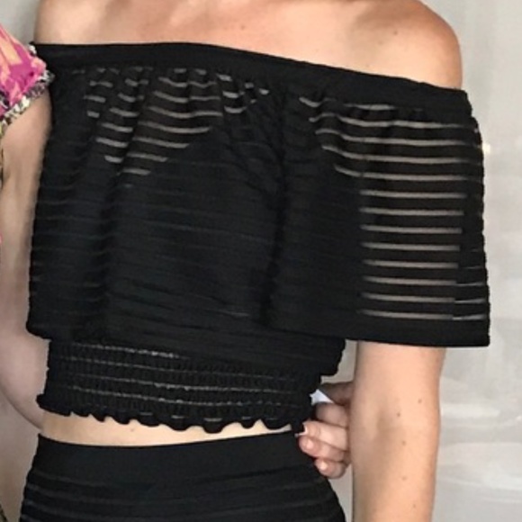 Tracy Reese Savannah Crop Top Black SZ XSP NWOT - Picture 2 of 9